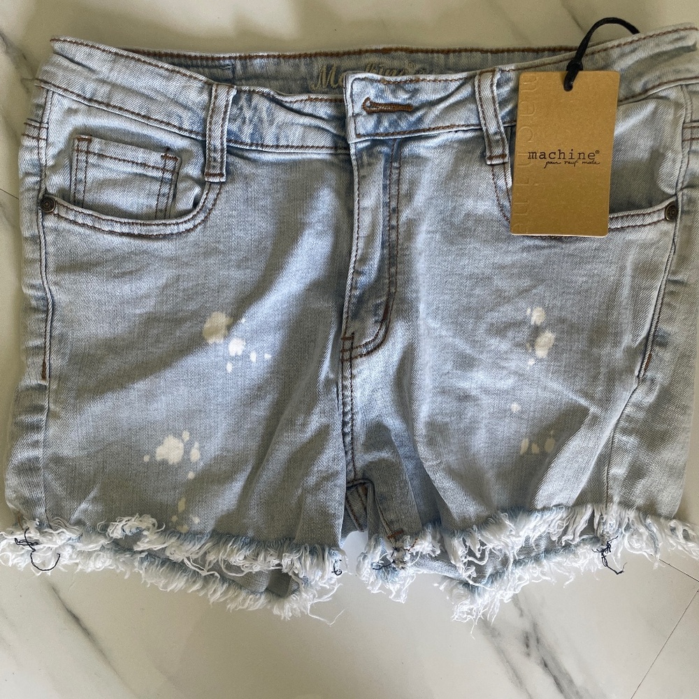 Machine denim shorts